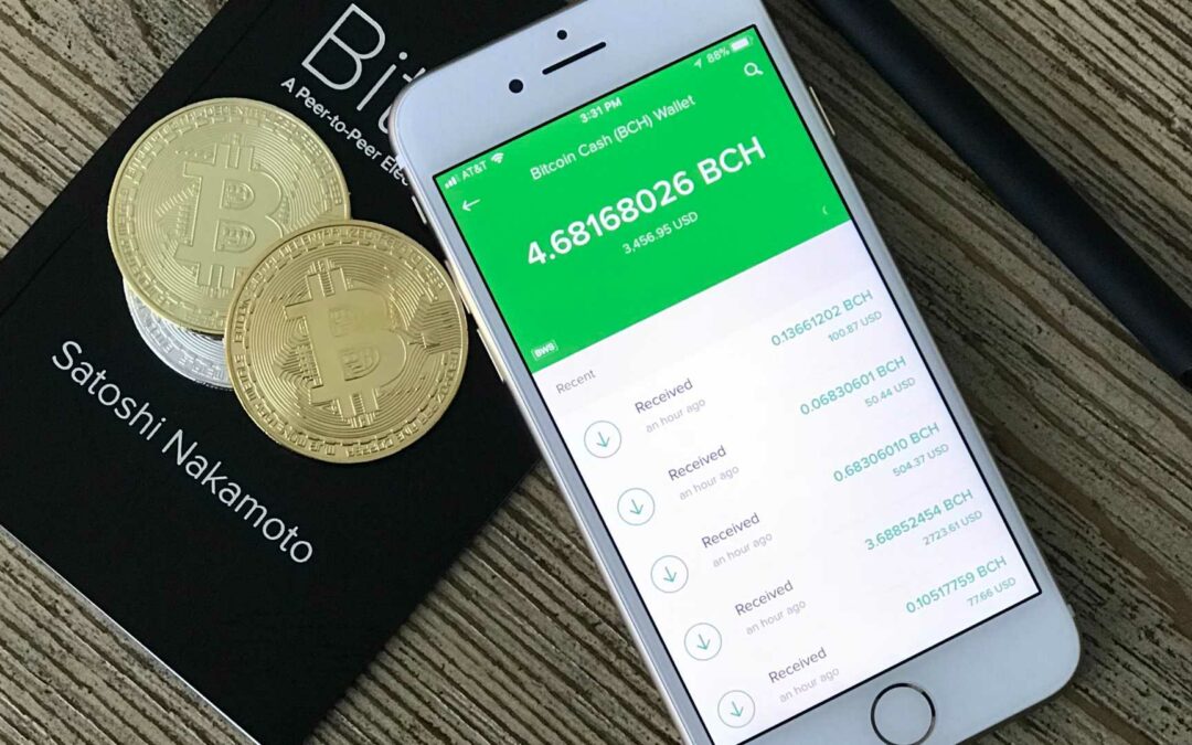 Bitcoin Konto auf dem Smartphone in der Krypto-Broker-App.